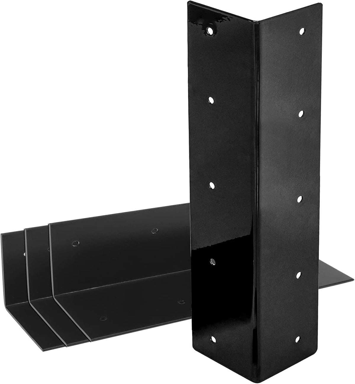 16" x 3" black raised garden bed corner, main product view
