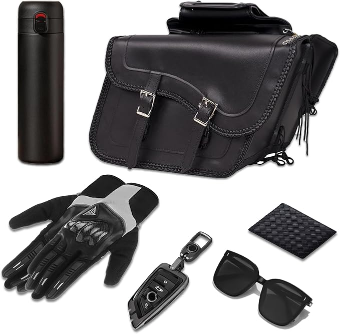 GARGOYLE BELLS Motorcycle Saddle Bags Synthetic Leather Motorcycle Luggage Bag - Image 5