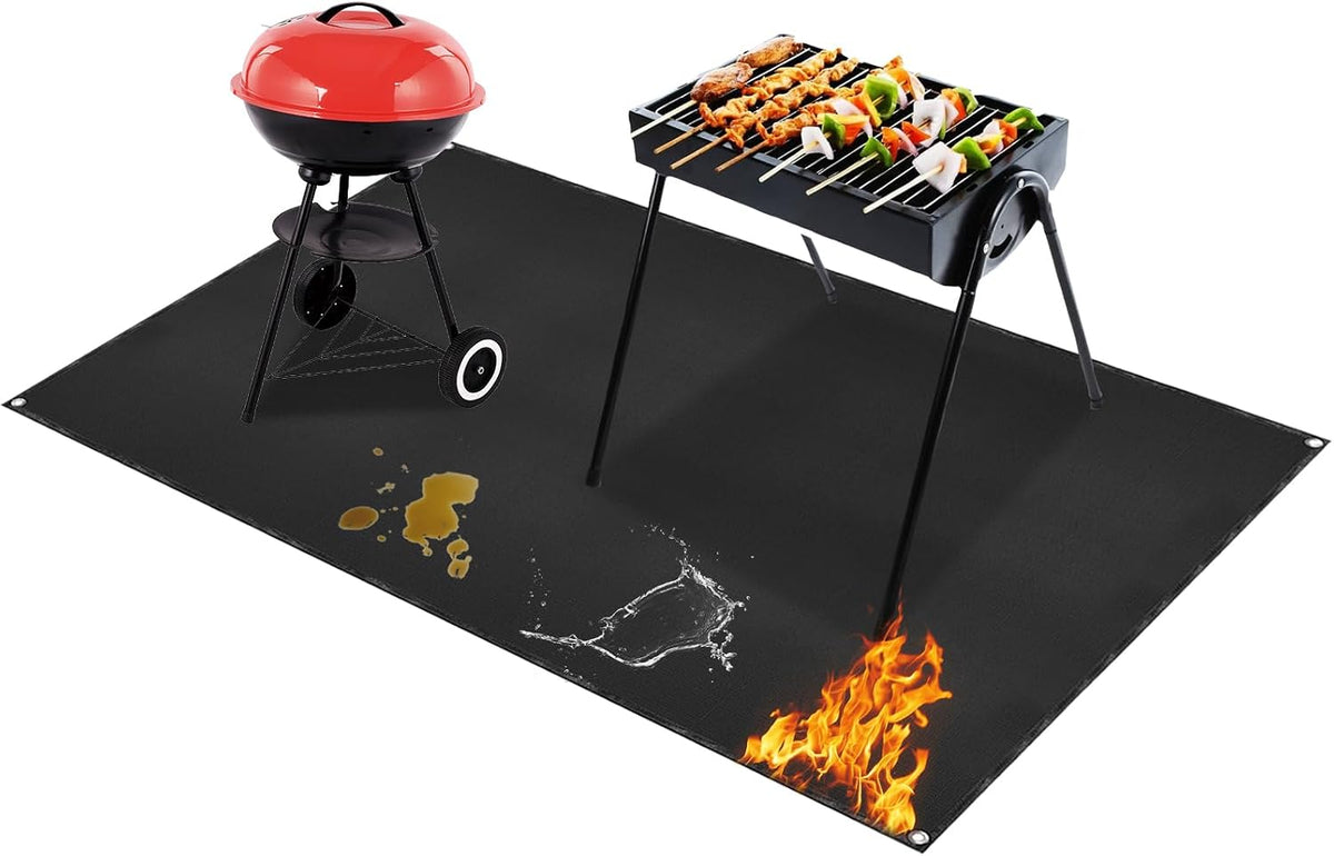 Under Grill Mat for Outdoor Grilling, 70 x 48 inches Double-Sided Fireproof