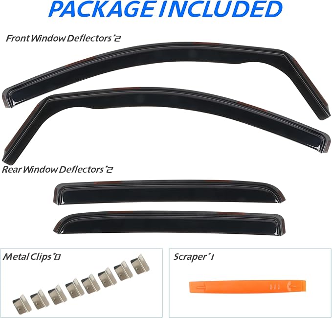 in Channel Rain Guards for 2015-2022 Chevy Colorado/GMC Canyon Crew Cab - Image 7