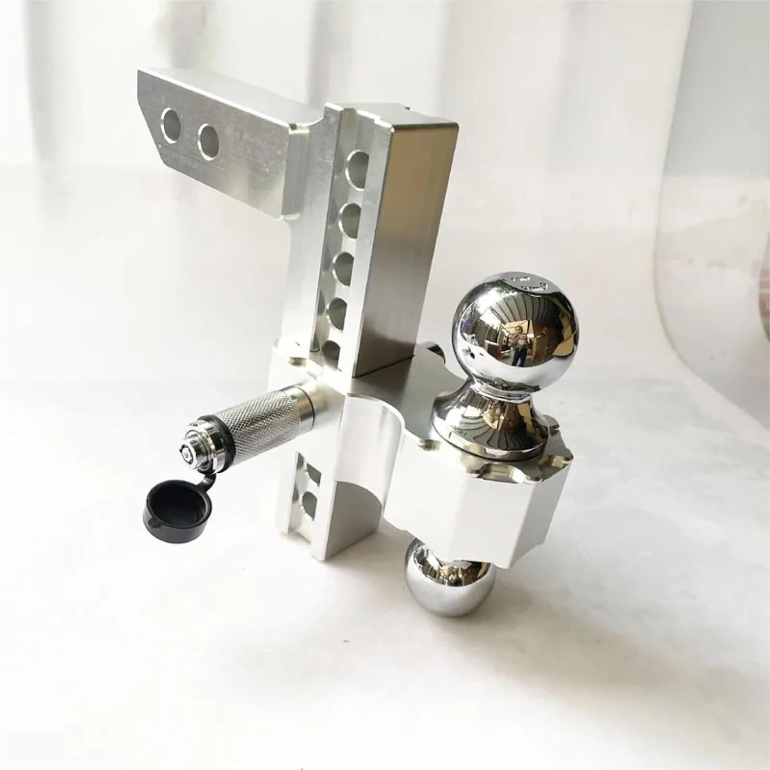 Adjustable 2" Trailer Hitch 6/8" Drop/Rise Dual-Ball 12500 LBS GTW Locks