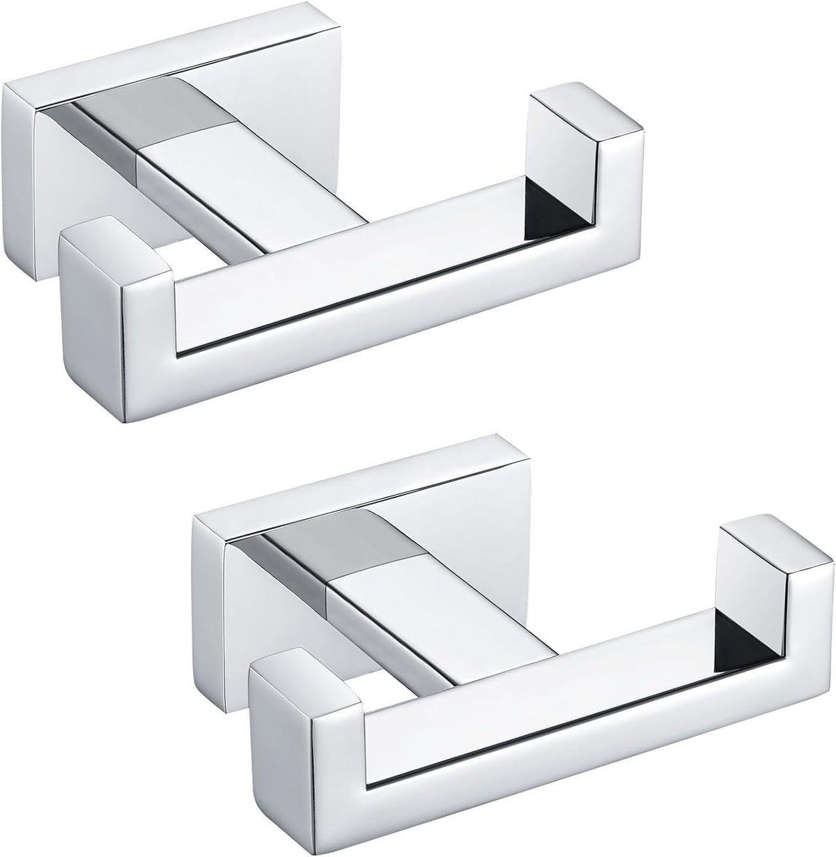 aplusee double towel hooks for bathroom, polished chrome, main product view