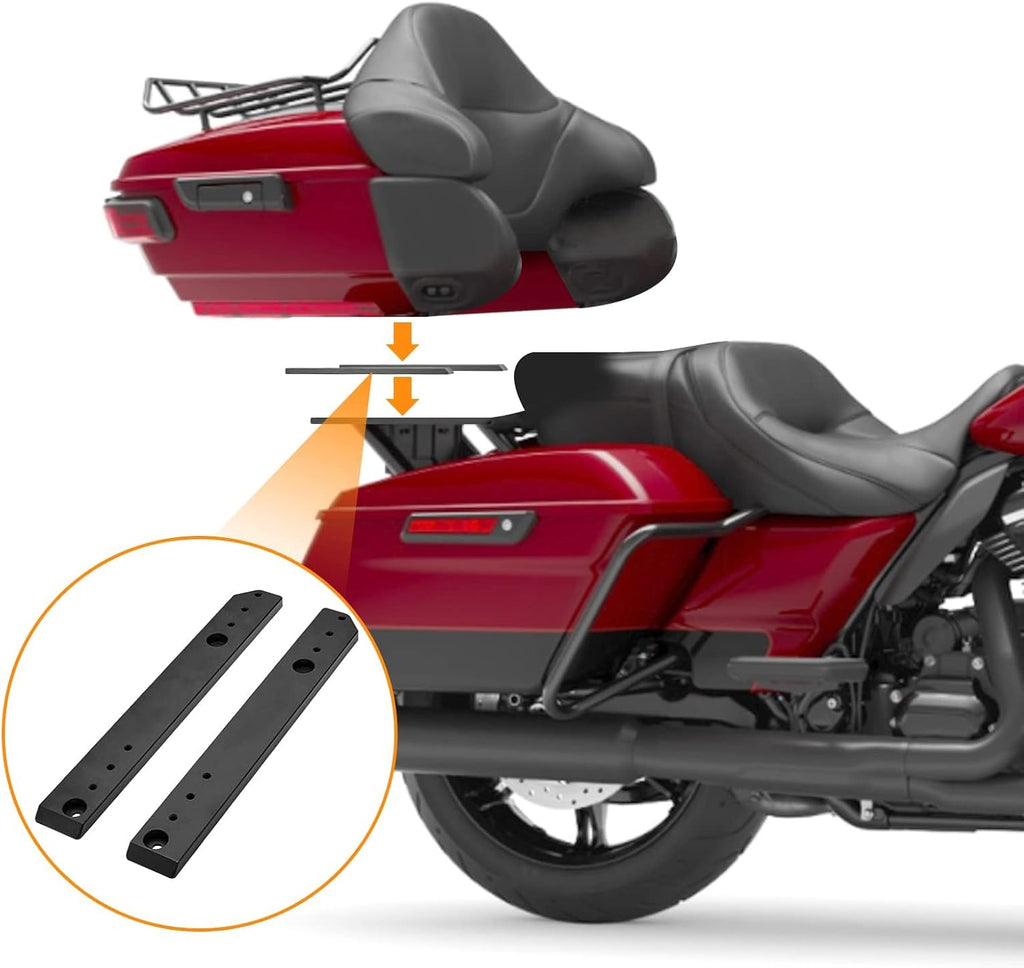 Dasen 1-3" Adjustable Rear Tour Pack Relocator Mount Plate Kit Compatible with Harley Touring Road King Street Electra Road Glide Trikes 2014-2025