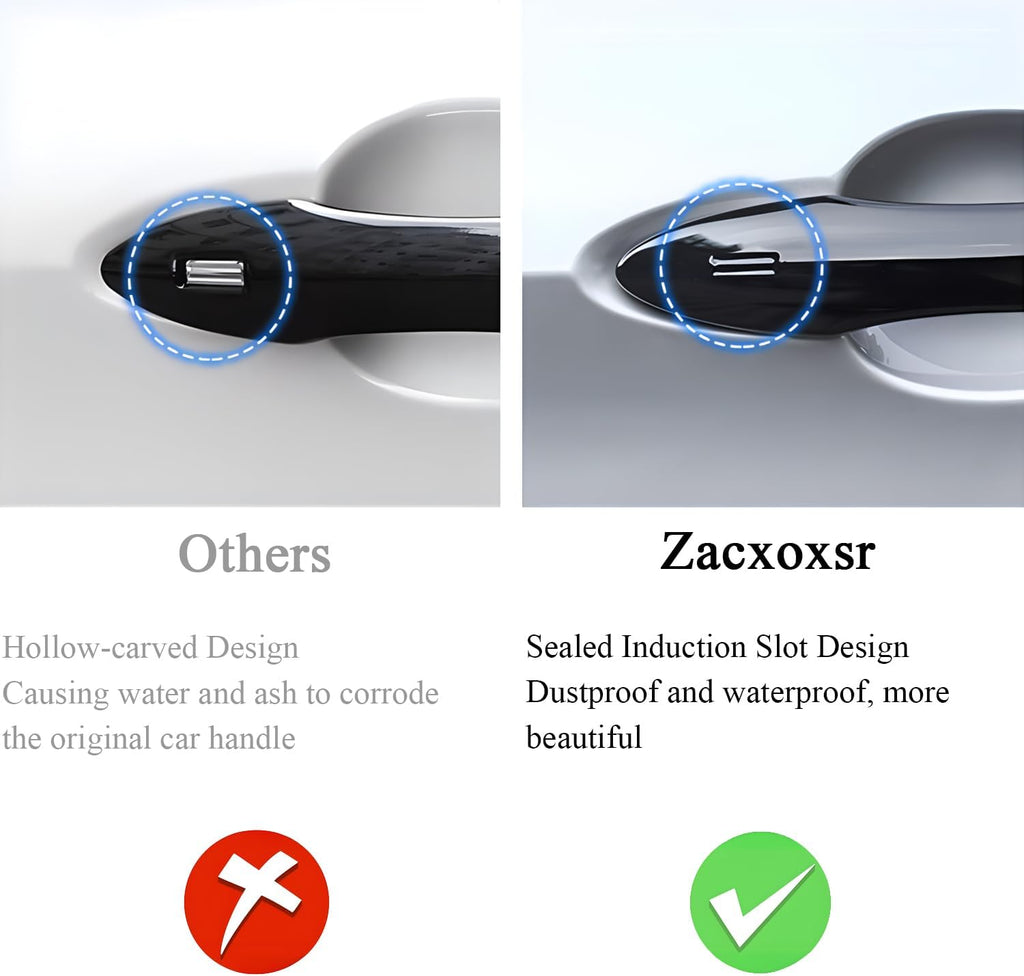 No Adhesive Snap-on Car Door Handle Cover Protector Compatible for Toyota 2018-2020 2021 2022 2023 2024 2025 2026 Camry 2019-2026 Corolla 2019-2022 Avalon 2016-2026 Prius 2020-2024 Venza Accessories