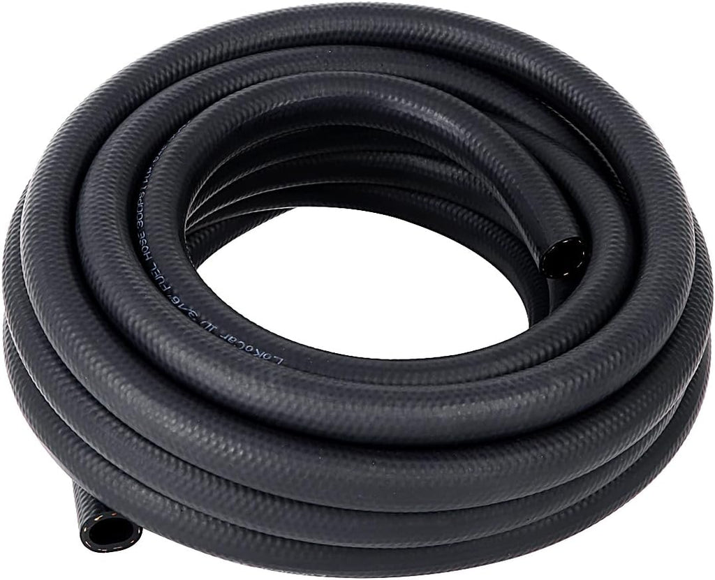 LokoCar Rubber Fuel Hose Line Push Lock 3/16" ID SAE 30R7 NBR 25ft 300PSI Black