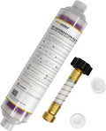 Filterelated Spotless Car Wash Inline Deionizer with Visual Resin Technology-Transparent Housing,Color-Changing Media (Purple to Brown),Includes Hose Extension&Caps for RV,Auto,Solar,Spot-Free Rinse