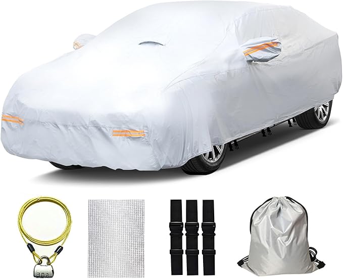 30 Layers Heavy Duty Car Cover for Automobiles All Weather Waterproof, Outdoor by OWEEIO