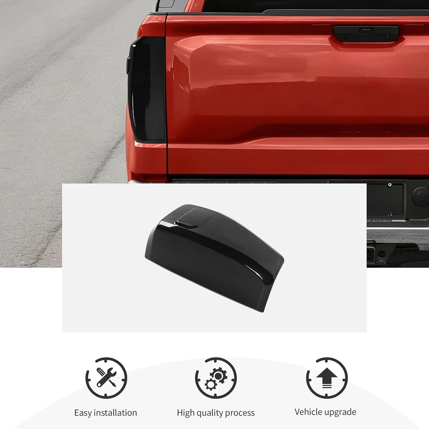 CheroCar Smoked Black Tail Light Cover Trim, Rear Taillight Guard Bezel Decoration Accessories for 2019-2026 GMC Sierra