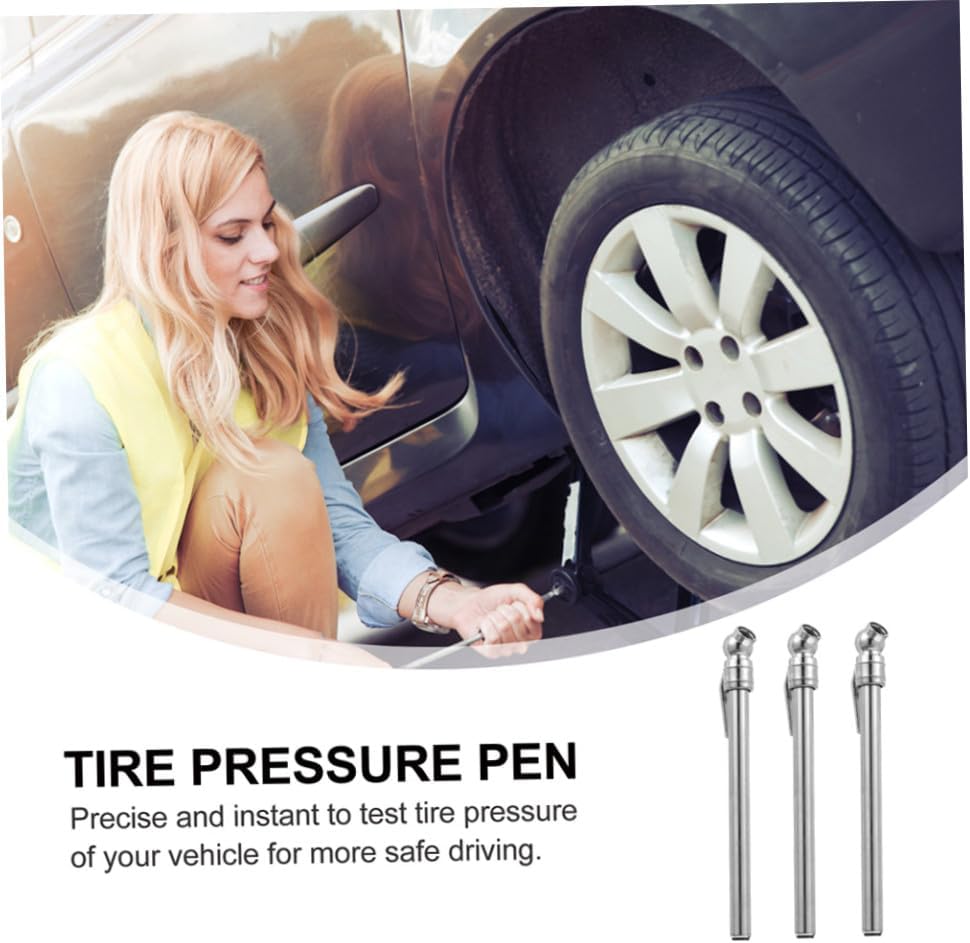 Healifty 5Pcs Portable Tire Pressure Gauge Accurate Car Tire Pressure Pen for Easy Monitoring Battery Design for Travel and Automotive Maintenance