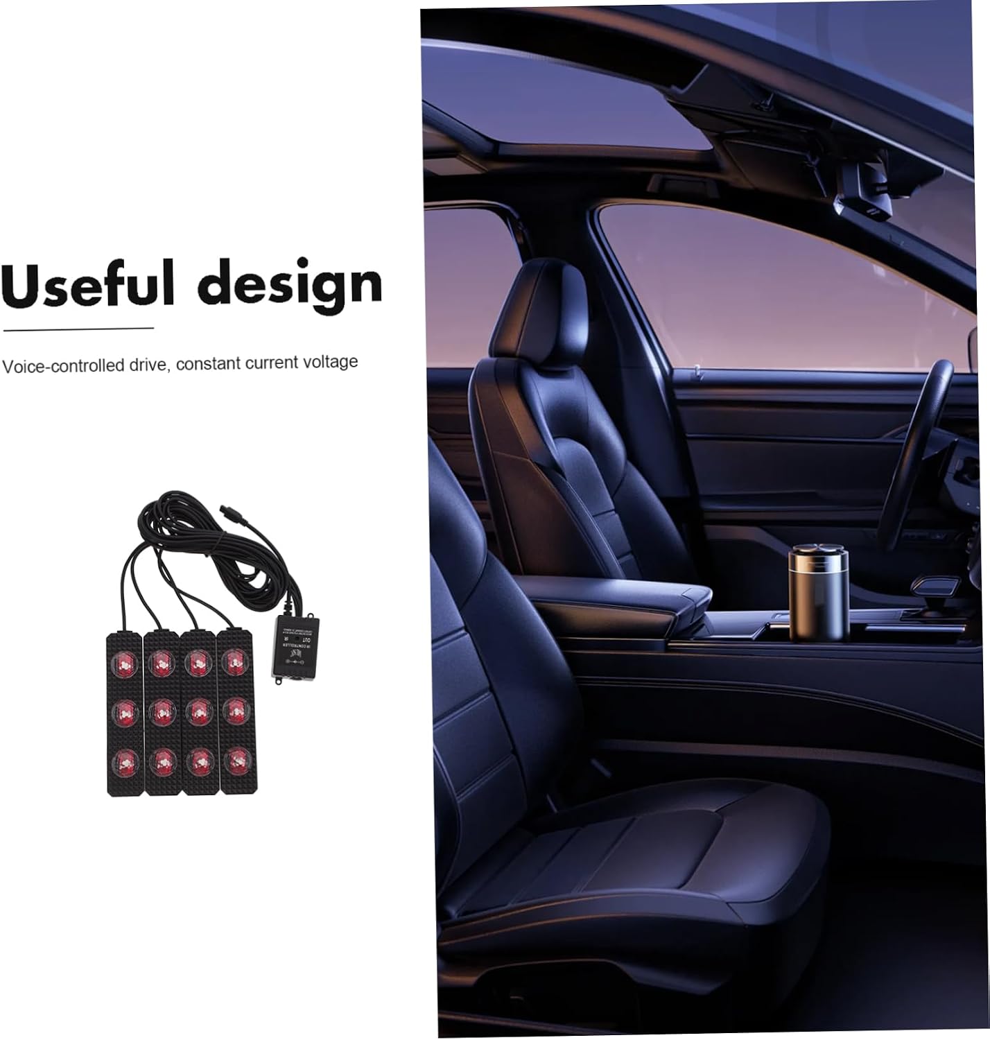 PRETYZOOM 1pc Led Car Underbody Lights Car Atmosphere Lamp Sound Controlled Sturdy Construction Low Power High Brightness for Interior