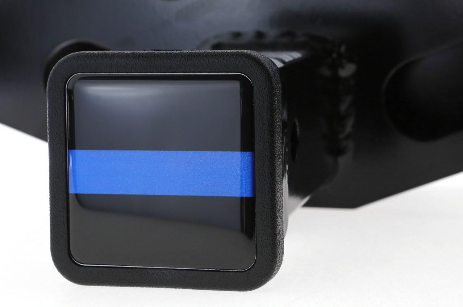 Reflective Trailer Hitch Cover Tube Plug Insert (Fits 2" Receivers, Thin Blue Line)