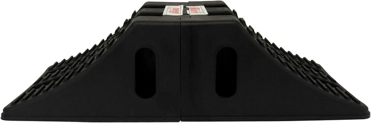 Extreme Max 5800.5852 Heavy-Duty Interlocking Wheel Chock for Tandem Axle Trailers and RVs - 9.2" x 8.2" x 4.7", Pair