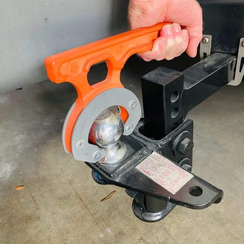 Quick Connect Hitch Coupling Tool for RV and Travel Trailer Weight Distribution Hitch Ball Mounts, Fits 2-5/16" Balls, Orange