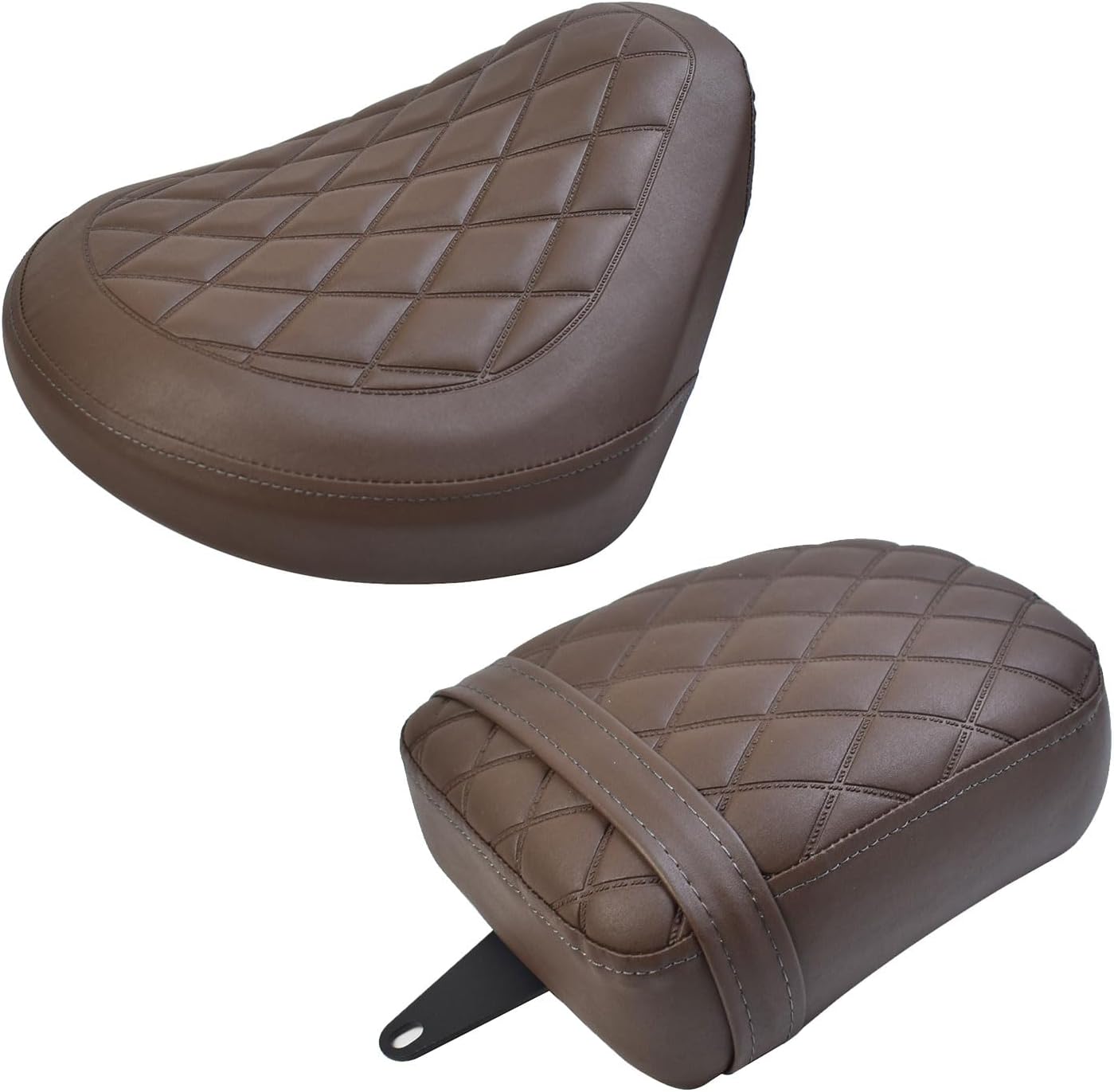 Touring Soft Leather Front Driver Seat Cushion Pad Rear Passenger Pillion Seat fit for Ho&n&da Rebel CMX 1100 CMX1100 Accessories 2021 2022 2023 2024 2025 (Brown-1 Set)