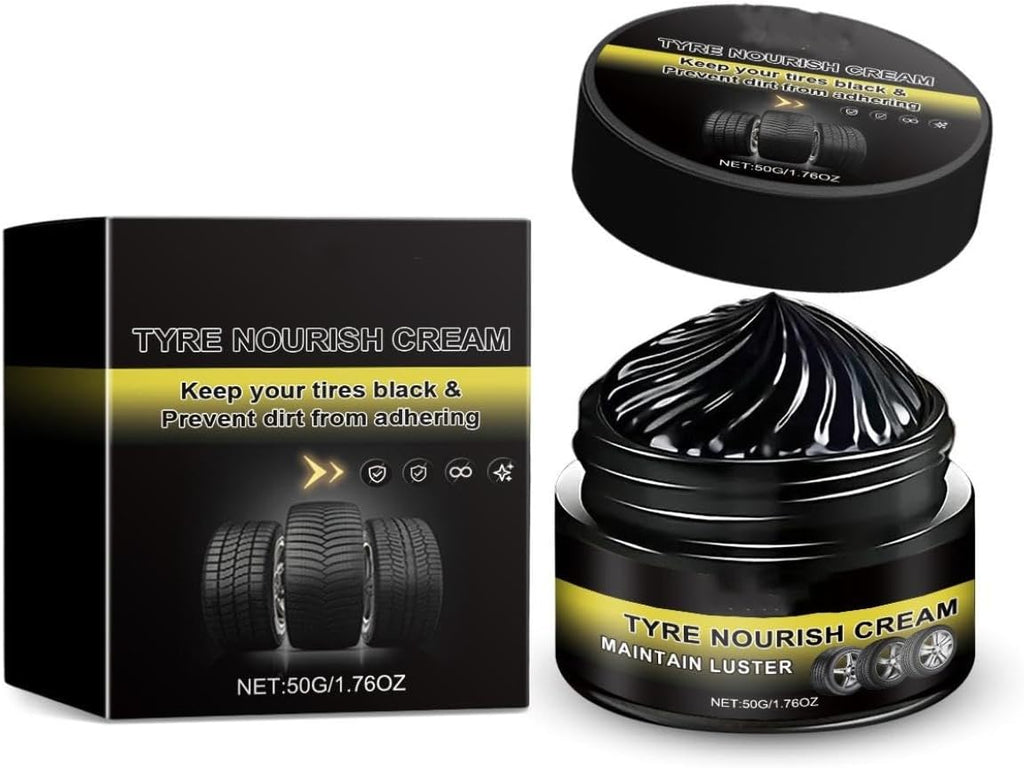 Tire Restoring Cream, Tire Coating Paste with UV Protection & Waterproof Coating – Tire Wax Black Restorer for Cars, Trucks, Motorcycles, Revives Deep Black Shine, Prevents Fading & Cracking (1)