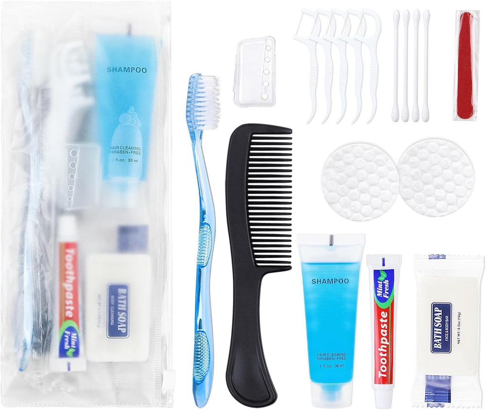 50 Pack Basic Toiletry Kits, Individually Packed, Personal Hygiene Kit