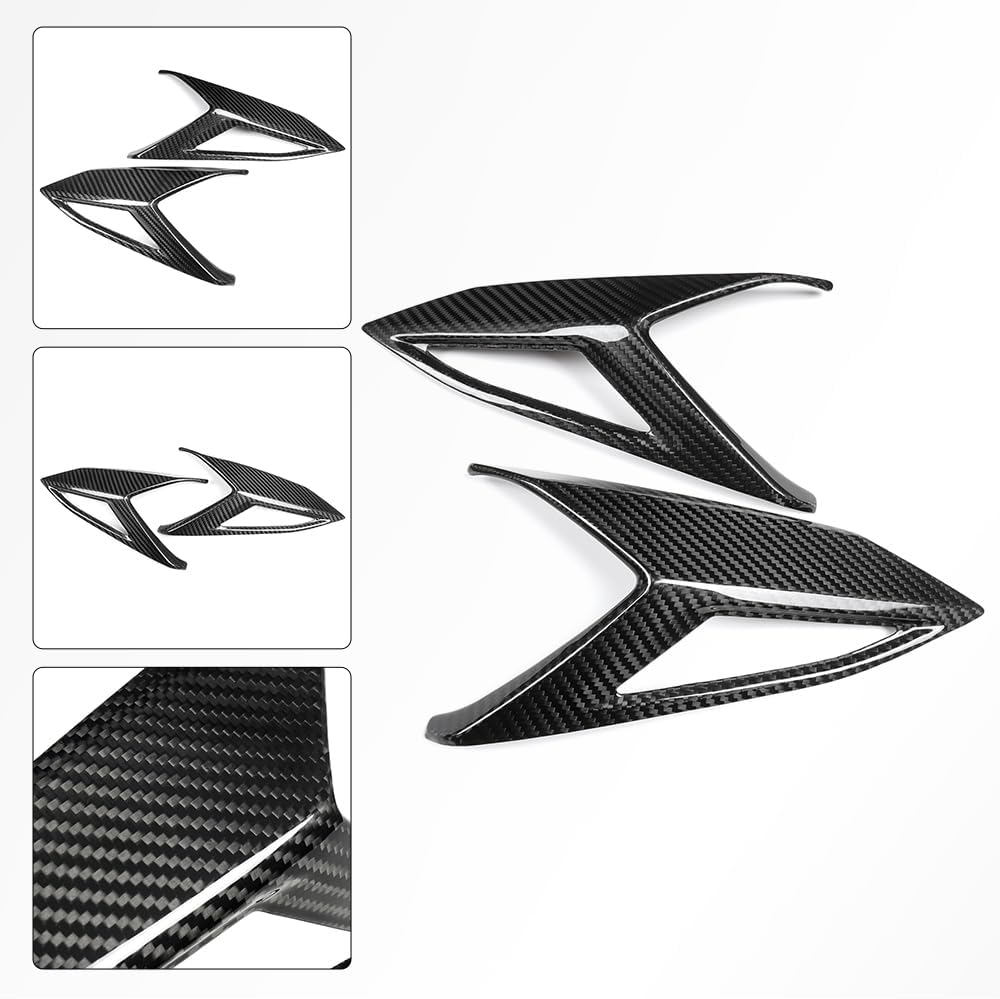 Jogon Carbon Fiber Tail Light Lamp Trim Cover for Corvette C8 Z06 Z51 ZR1 Convertible Coupe 2020 2021 2022 2023 2024 2025, Rear Light Guards Protector (Glossy CF)
