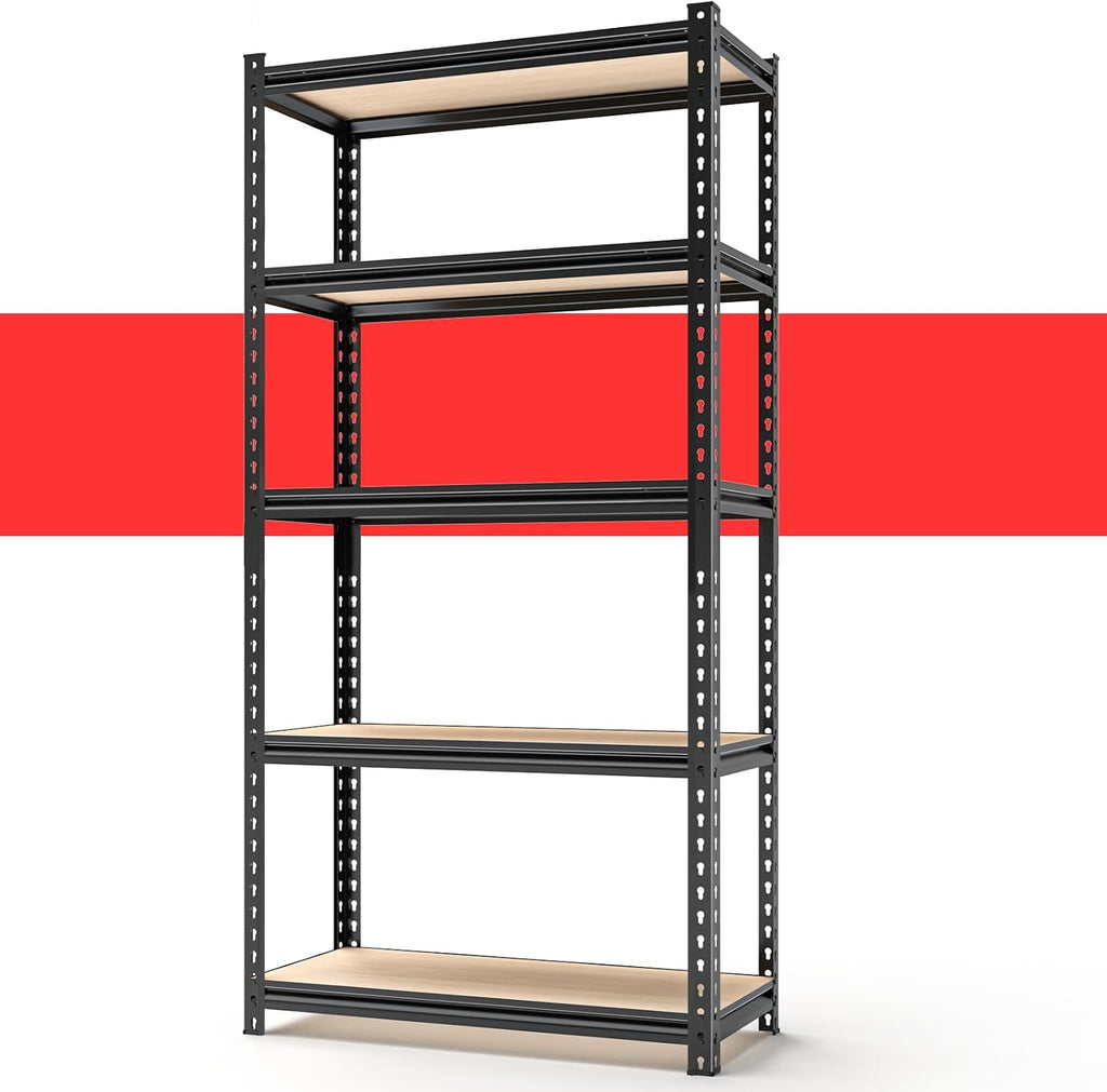 5-Tier Adjustable Metal Storage Shelves Heavy Duty Garage Shelving, Basement &