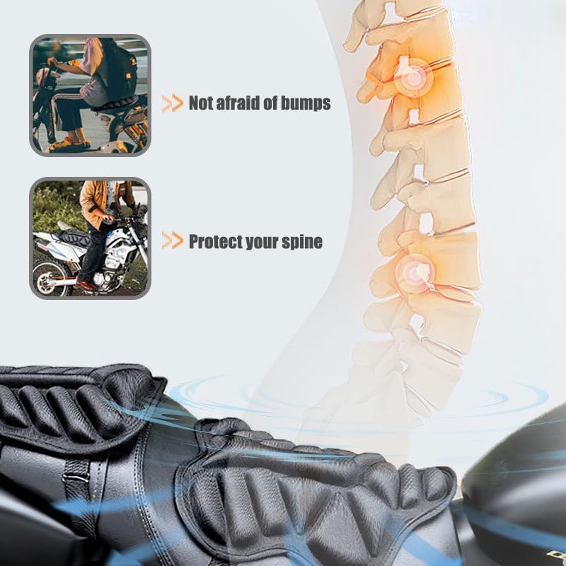 Motorcycle Seat Cushion for Harley Davidson Iron 883 2020-2022, Comfort Seat Cushion for Tailbone Pain Relief - Pressure Relief & Heat Dissipation for Long Rides,B/Double seat