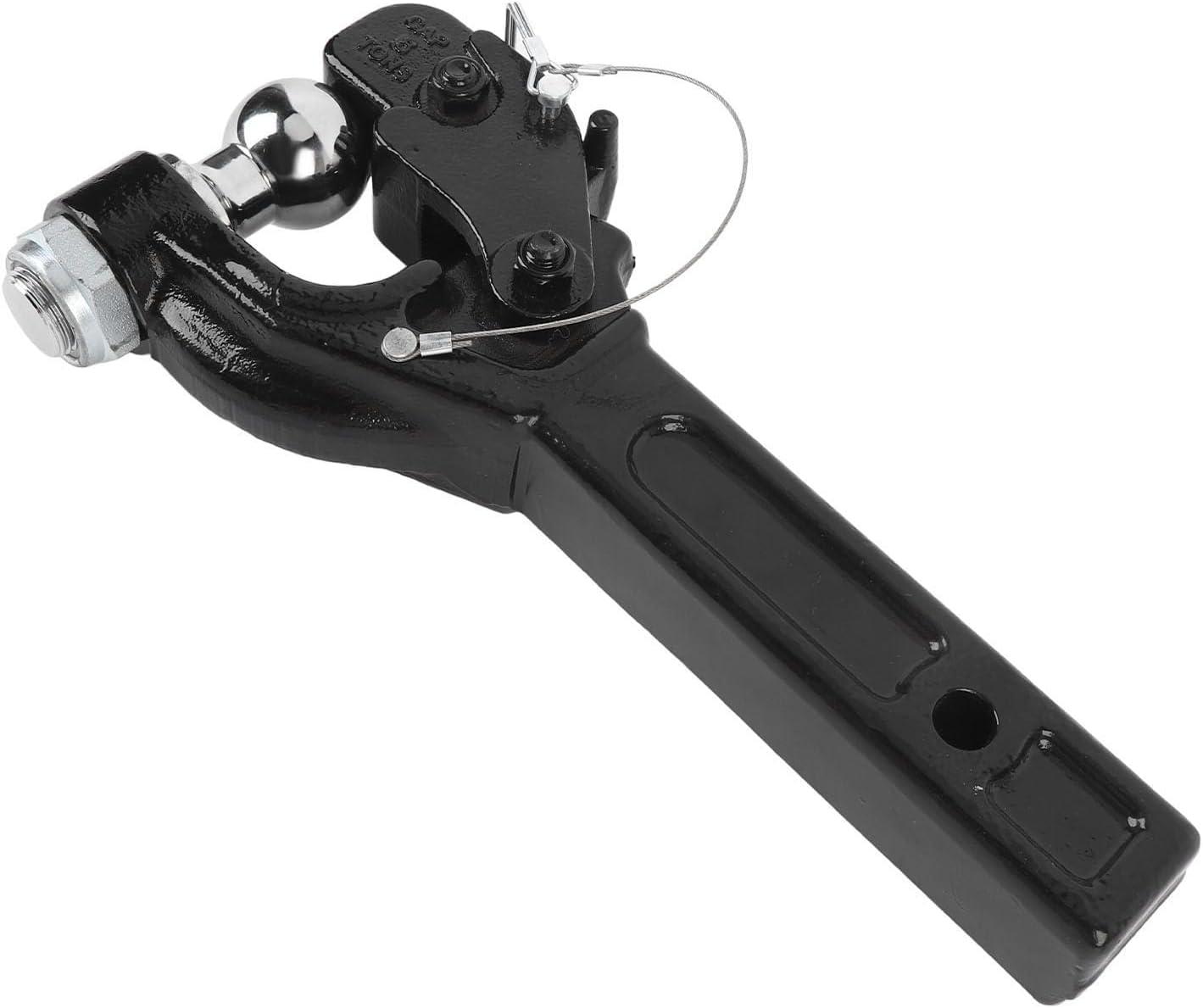Generic Pintle Hook with 2 Inch Trailer Ball Heavy Duty 16000lbs Towing Capacity Receiver Mount Combination Hitch for Trucks SUVs RVs Black Steel