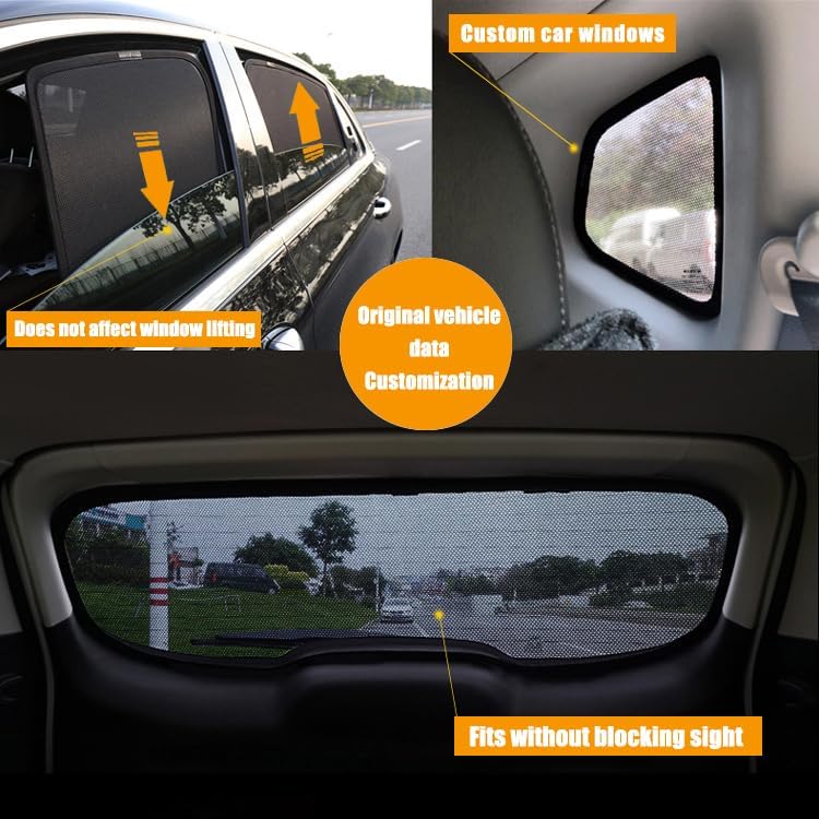 Car Window Shades for Mercedes-Benz GLS 450 2020-2026, Custom-Fit Car Window Shades for Side Windows Magnetic Car Sunshade Breathable Mesh with Privacy Protection,B/Back Door