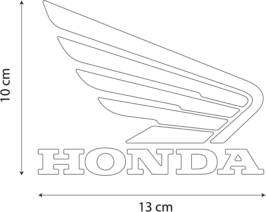 labelbike - 3D Stickers Motorcycle Logo Emblems Wings Compatible with Honda - Chrome Color