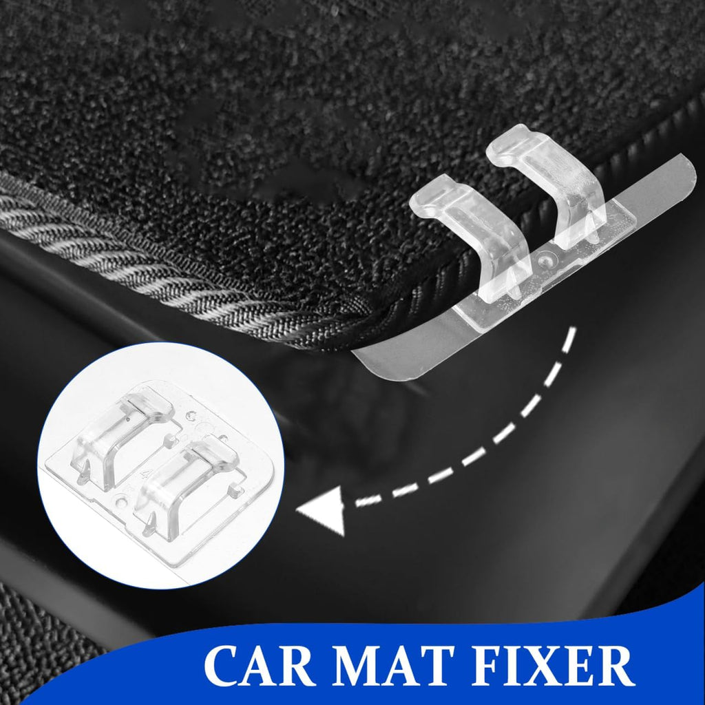 Transparent Mat Clips Carpet Anti-Skid Mat Retainer Clips with Adhesive Tape Auto Carpet for Floor Retention Easy Install Interior Accessories