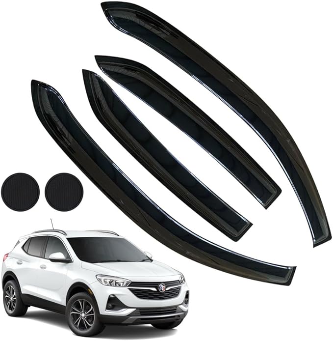 Rain Guards for Buick Encore 2013-2022/Chevrolet Trax 2014-2022, Tape-on Side by LETINGFAR
