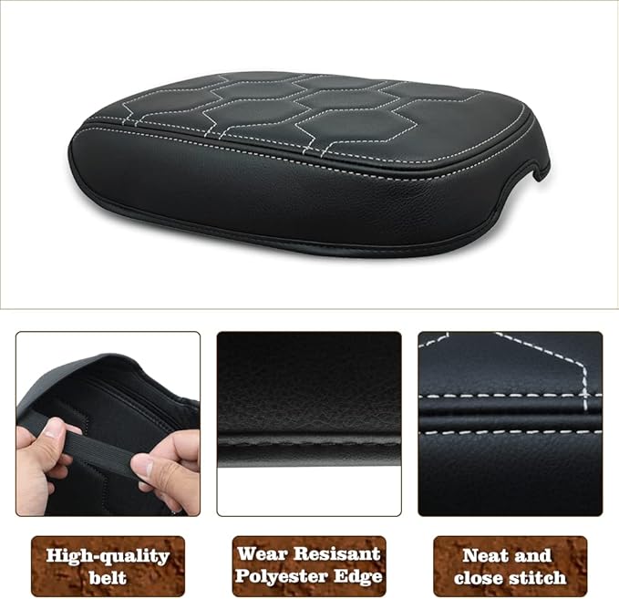 Muslogy for Frontier Center Console Pad Armrest Box Cover Vegan Leather Soft - Image 3