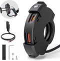 BlueFire Motorcycle USB Charger, Dual Motorcycle Handlebar Socket, USB QC3.0 Type-C 30W PD Fast Car Charger Power Adapter Charger Voltmeter for Phones/Tablets/GPS