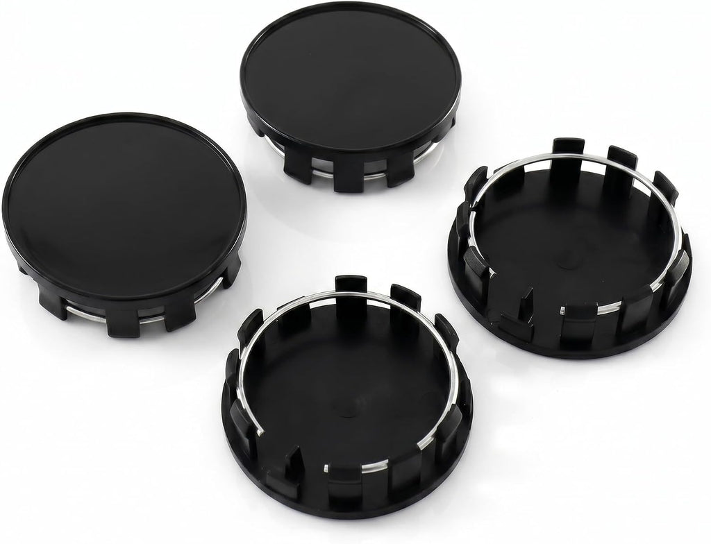 4 PCS Car Wheel Hub Center Cap, Snap-in Tight Fit ABS Hub Cover, Scratch-Resistant Sealed Rim Exterior Accessory, Universal for Most Cars, Trucks, SUVs (Black)