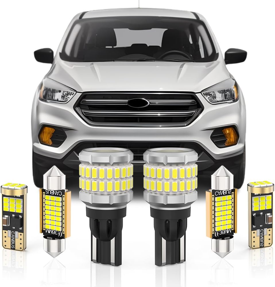BMT xms LED Interior Light Kit Replacement for FORD Escape 2013-2020, 6000K White Lights for Car Interior + 912 Backup Reverse lights, 17 Pieces