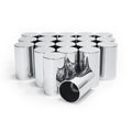 Grandroad auto 20 Pack Lug Nut Covers, 33mm by 3-1/2" Thread On Flat Top Cylinder Nut Cover Caps ABS Chrome Plastic Anti-Rust Screw-on Lug Nut Covers for Semi Trucks Trailers