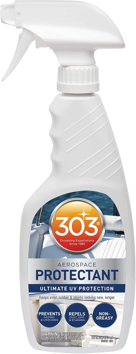 303 Marine Aerospace Protectant for Boat Vinyl, 16 oz | Provides UV protection for marine vinyl and surfaces while helping prevent fading, cracking, and staining.