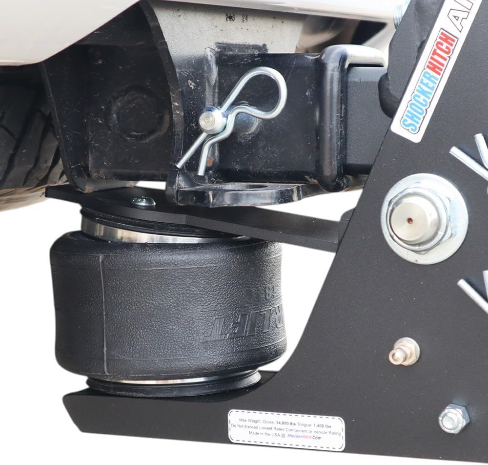 Shocker Max Black Air Channel Pintle & Ball Hitch - Fits 2-1/2"Hitch Has 2-5/16"Ball 14,000 lbs