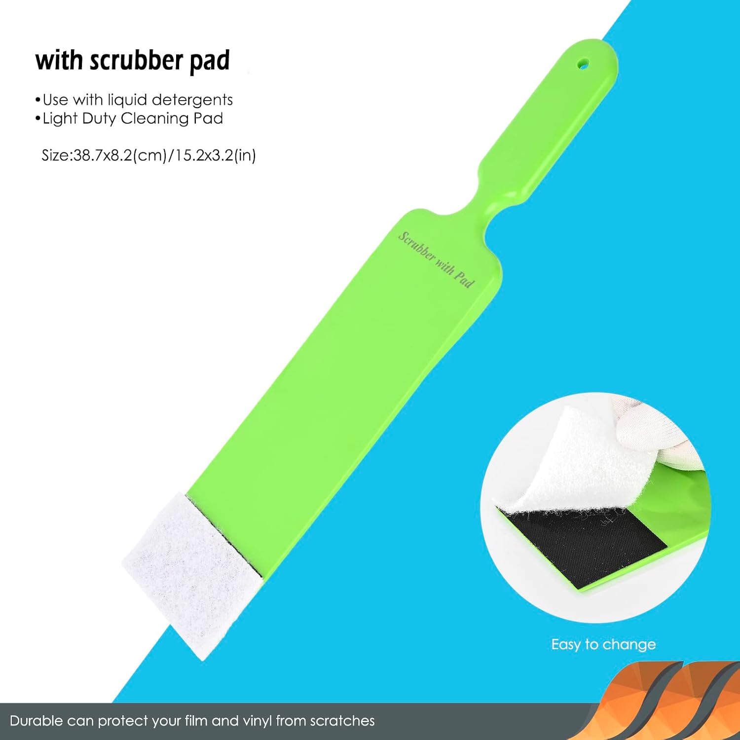 EHDIS Window Tint Bulldozer Squeegee Scrubber Paddle Squeegee, Long Handle Flat Glass Bulldozer Tint Tool for Car Front Windows Rear Glass Cleaning, Auto Window Tinting Car Glass Film Installation