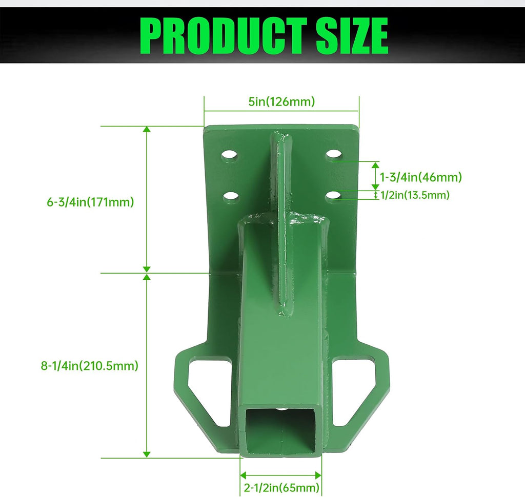 HECASA Rear Trailer Hitch Receiver for John Deere Gator 4x2 6x4 Old Style | with Bolt