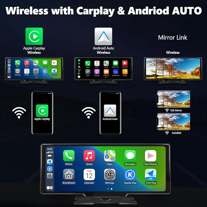 Portable Carplay Screen for Car 9.28" Carplay & Android Auto Car Tou...