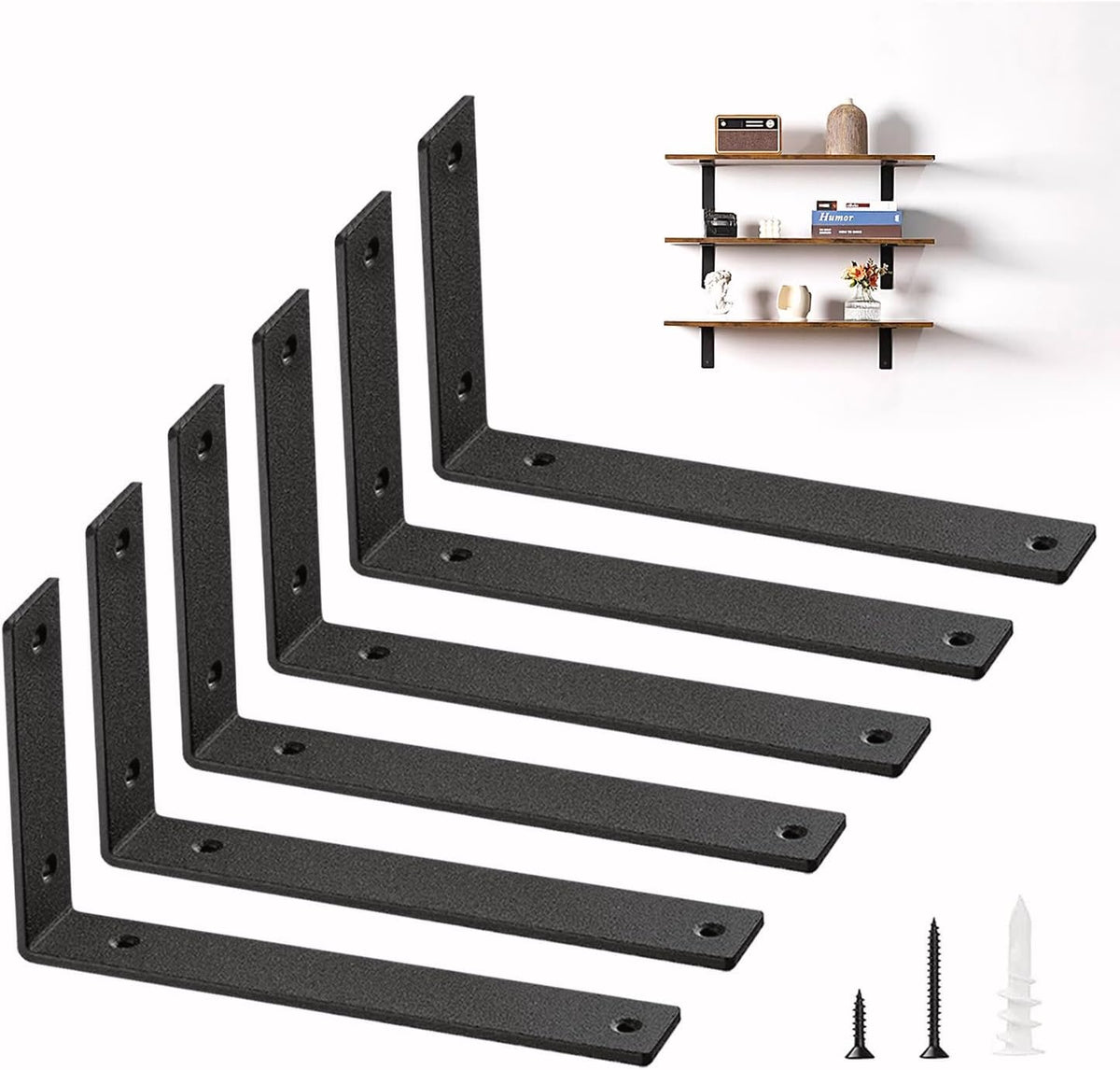 shelf brackets heavy duty 14 inch black l, main product view