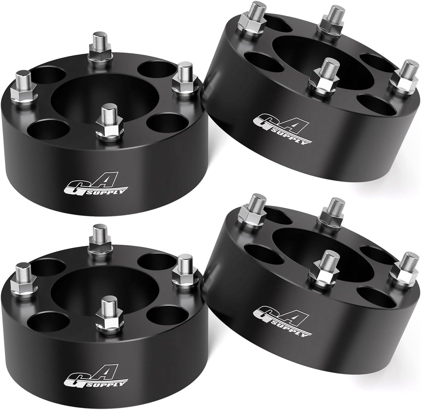 GAsupply ATV Wheel Spacers 4x110, Compatible with CFMoto, Segway, Yamaha, 2" 50mm Wheel Spacer Adapters Black 74mm Hub Bore with 12×1.25 Studs, 4 Pack