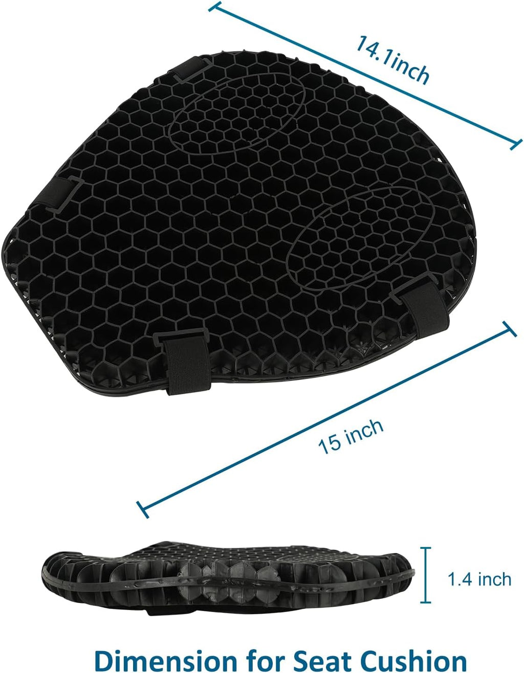 SUNPIE Motorcycle Seat Cushion Universal 3D Gel Honeycomb Motorcycle Seat Cover Breathable and Comfortable Large Seat Cushion Pad