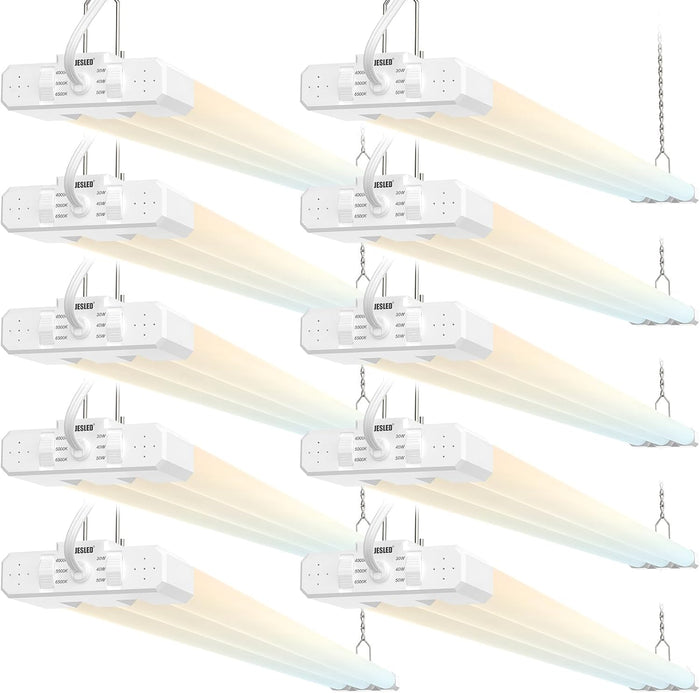 JESLED LED Shop Lights 4FT, 3CCT Selectable 50W 7500LM, Linkable, ETL