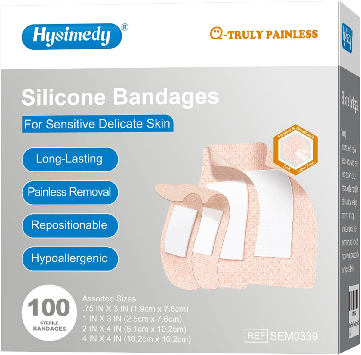 hysimedy silicone bandages for sensitive skin variety pack, main product view