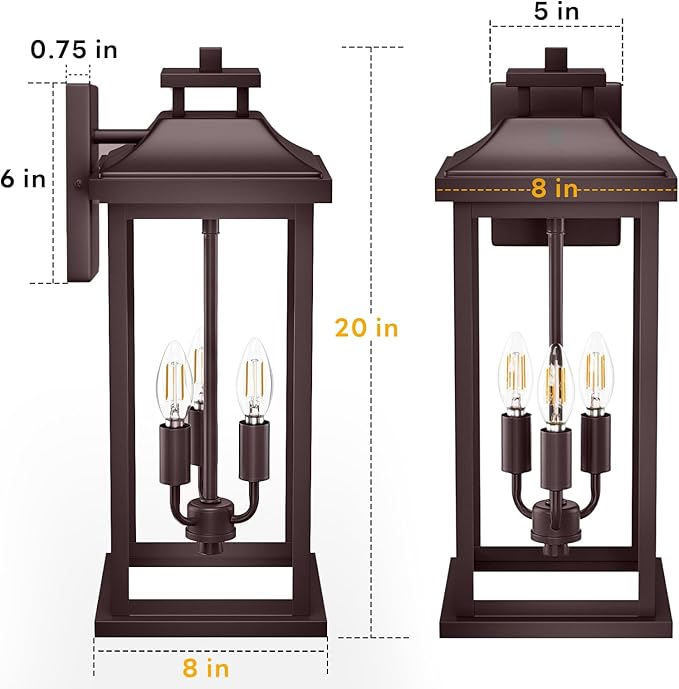 20" Oil Rubbed Bronze Outside Lighting - Image 5