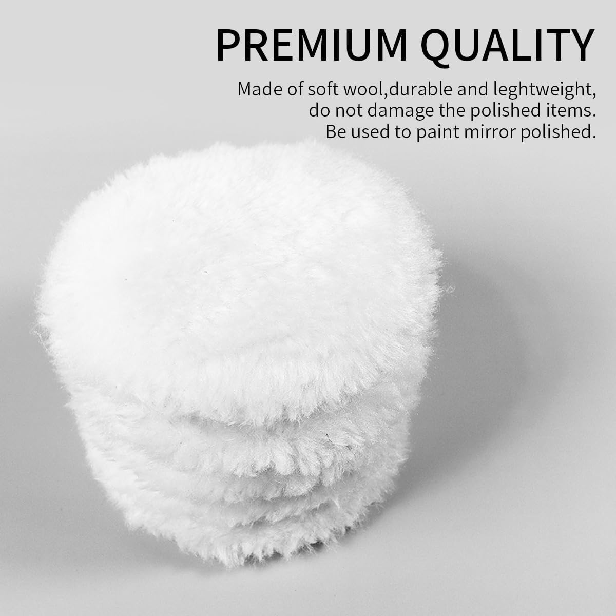 7 Piece 3 Inch Wool Buffing Pad, Drill Buffer Connecting M10 Drill Adapter, Buffing Pads, for Car Polishing and Waxing, Painting Tabletops, Old Leather Sofas, Tile Polishing