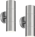 Ken & Ricky 2 Pack Stainless Steel Outdoor Wall Lights, Up Down Exterior