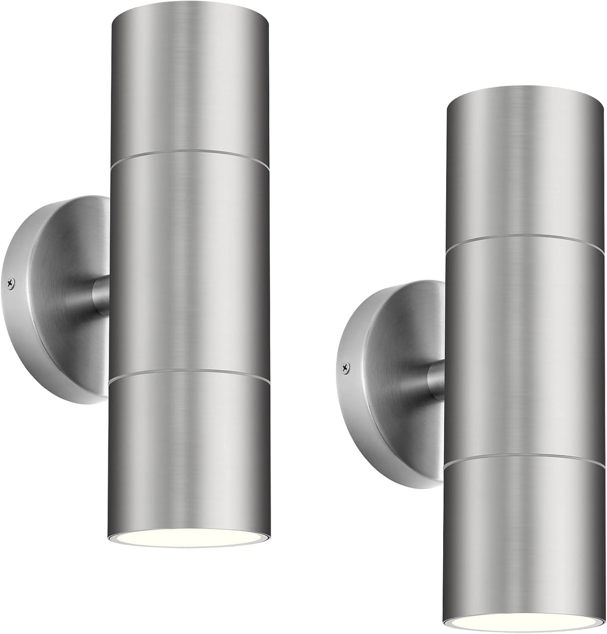 Ken & Ricky 2 Pack Stainless Steel Outdoor Wall Lights, Up Down Exterior