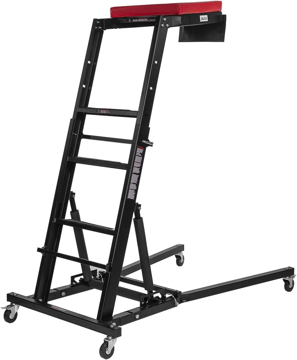 XtremepowerUS Collapsible Top Creeper Workstation Shop Mechanic Thick Padded Deck Adjustable Height 400LBS Capacity with Caster