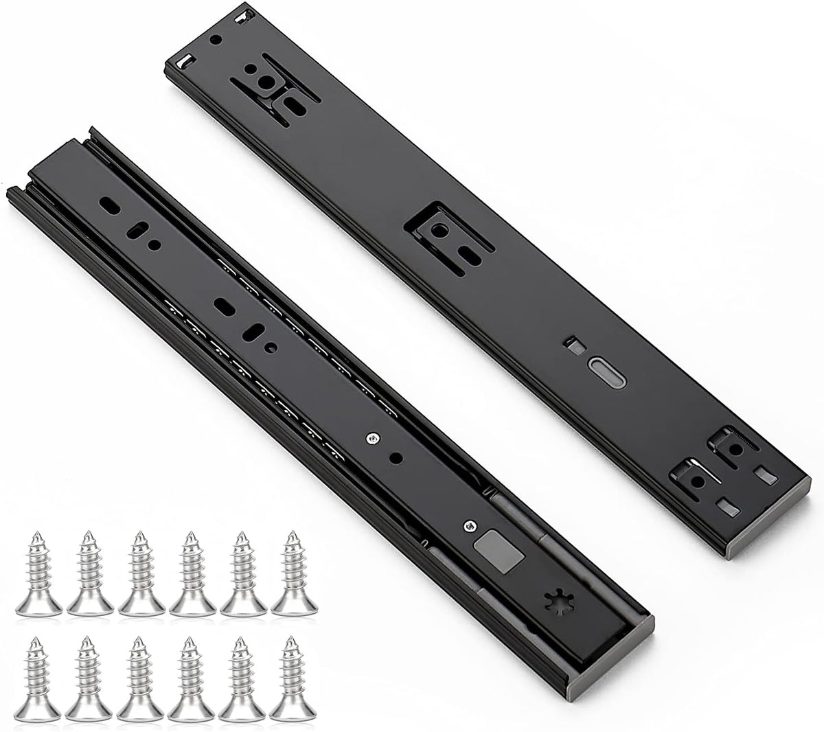 ravinte matte black soft close drawer slides 12, main product view