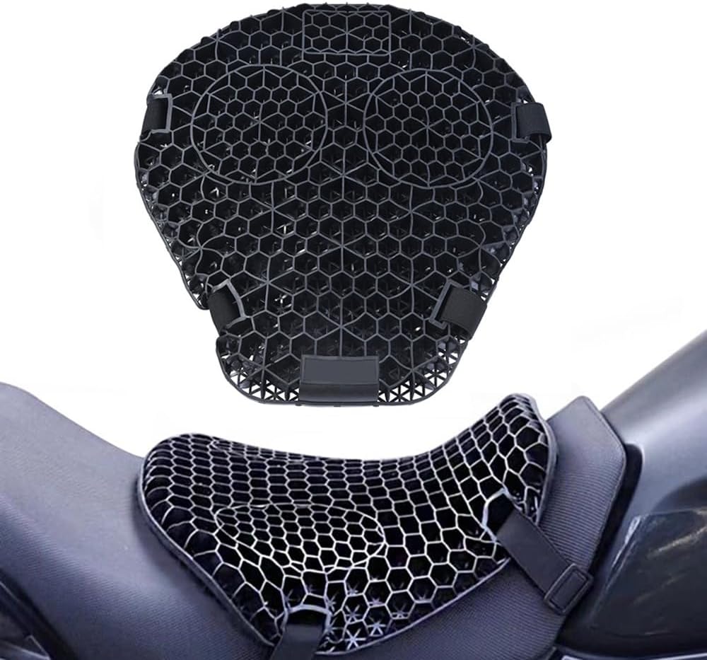 Motorcycle Seat Cushion for Kawasaki Versys X300 300 Versys X250 1000 Versys1000, Non-Slip Moto Gel Seat Pad, 3D Honeycomb Structure Shock Absorption and Breathable Seat Cover for Long Rides